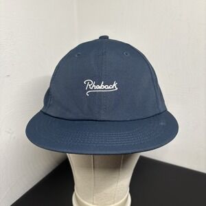 Rhoback Men's Performance Golf Hat Adjustable Cap Navy Blue Embroidered Spellout